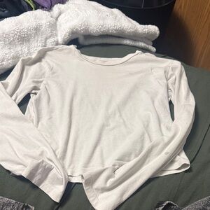 wild fable Cream Long Sleeve Crop Top